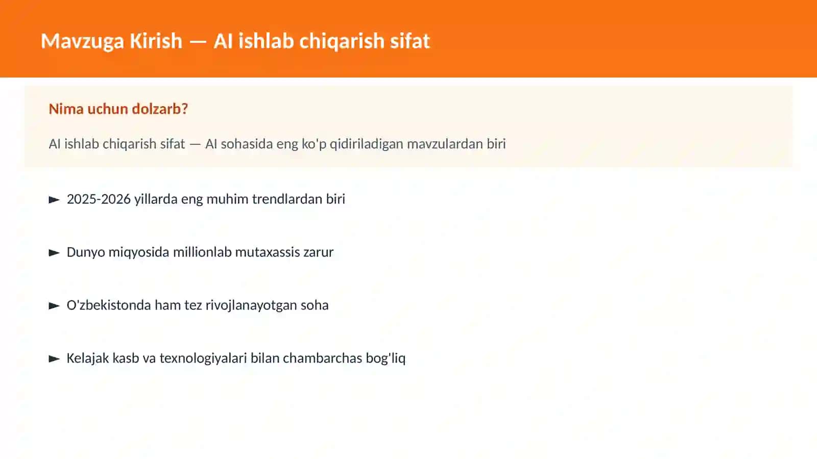 AI ishlab chiqarish sifat 2