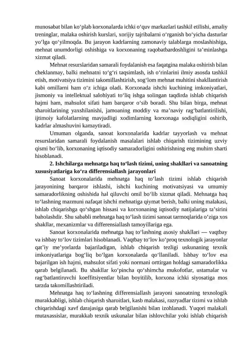 SANOATDA KADRLAR VA MEHNATGA HAQ TO‘LASH 2