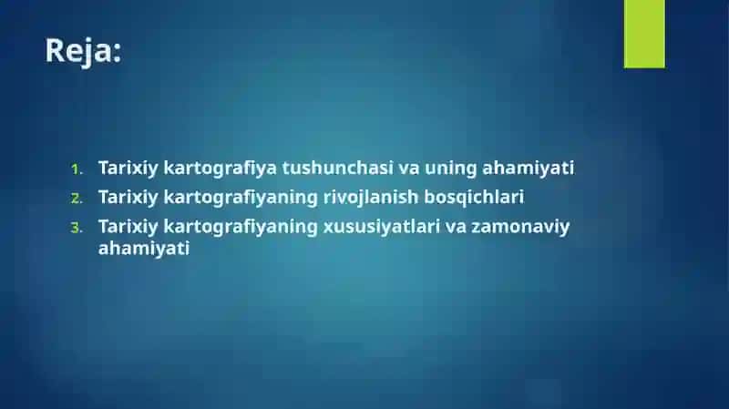 Tarixiy kartografiyaning shakllanishi va tarakkiyoti. 2