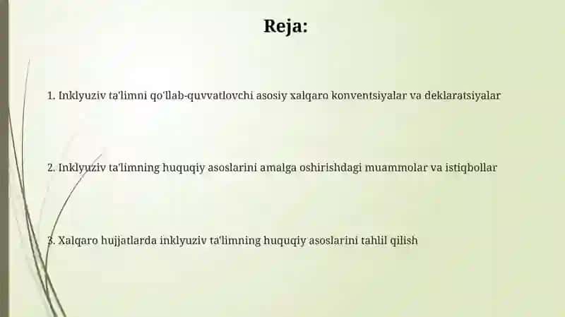 Inklyuziv talimning huquqiy asoslarini xalqaro hujjatlarda tahlil qilish 2