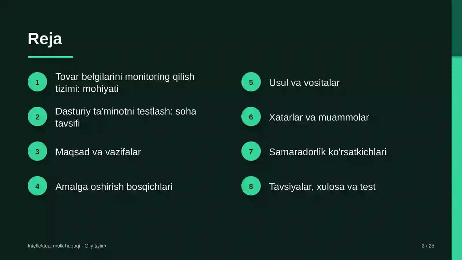 Dasturiy ta'minotni testlash sohasida tovar belgilarini monitoring qilish tizimi 2
