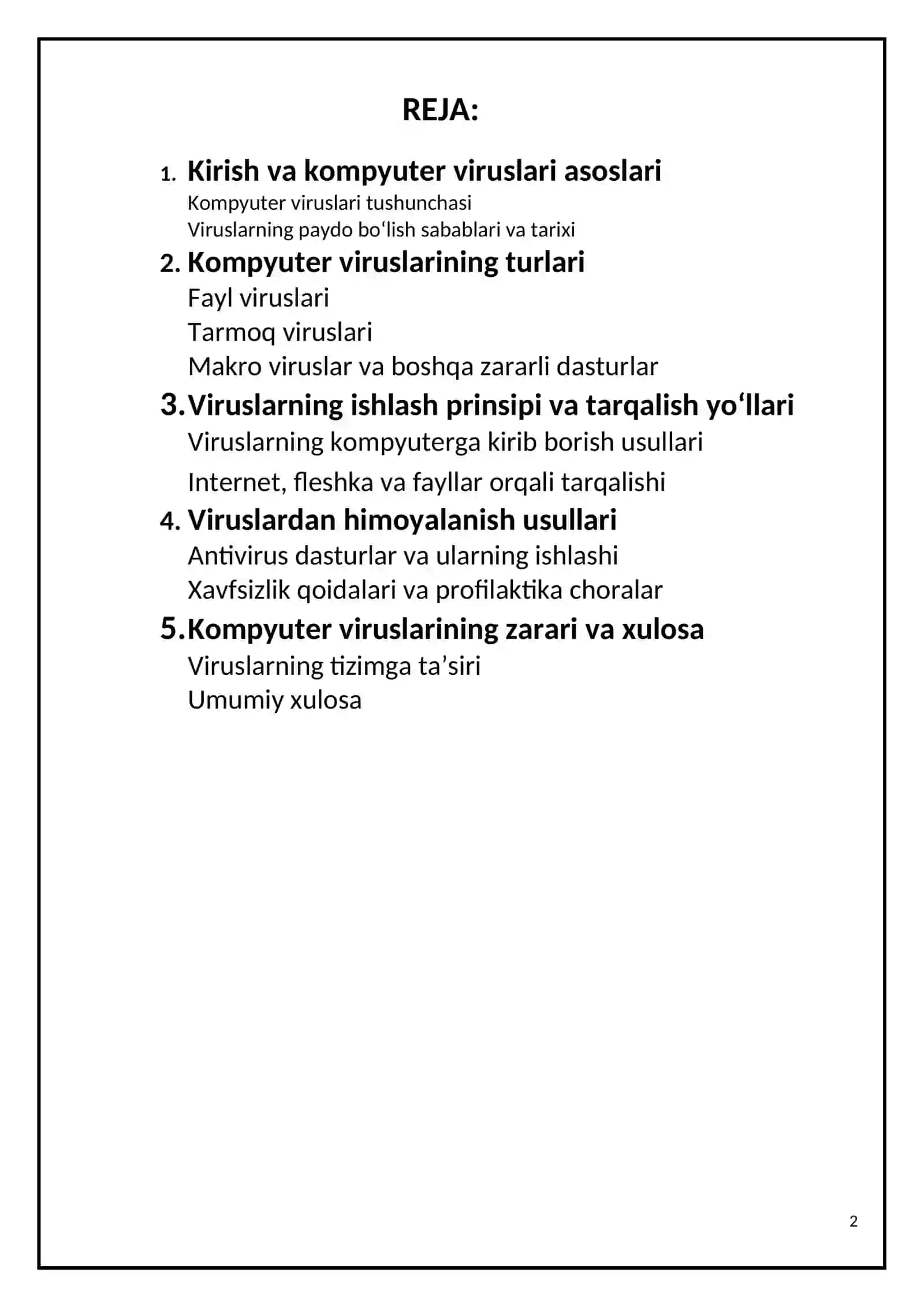 Kompyuter viruslari va virusdan himoyalash usullari 2