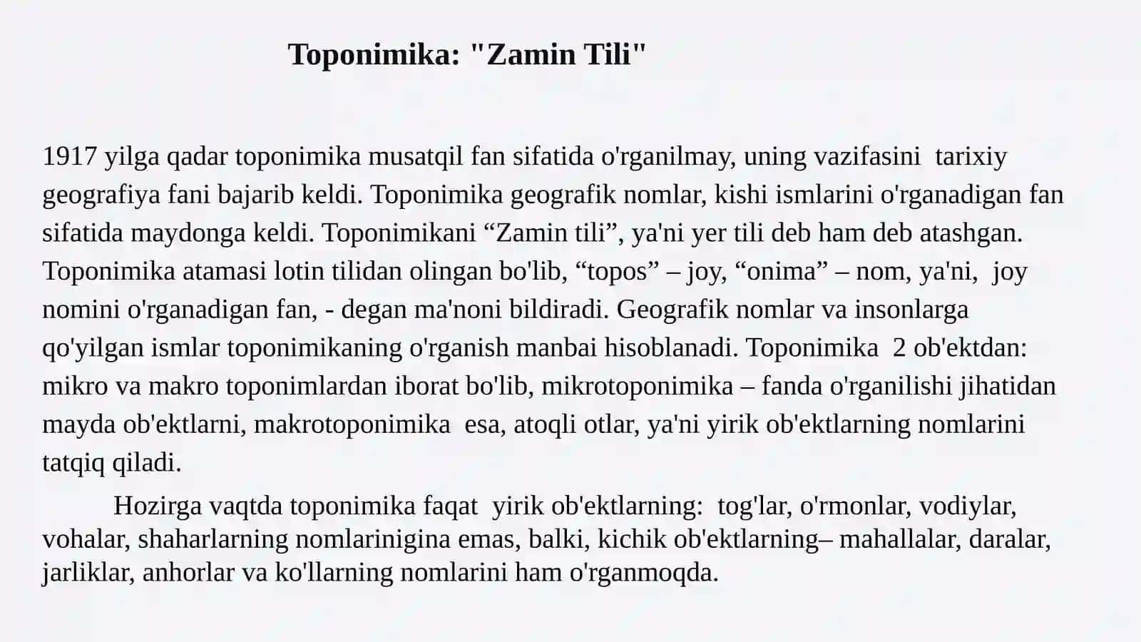 Toponimika va Nomshunoslik Asoslari 2