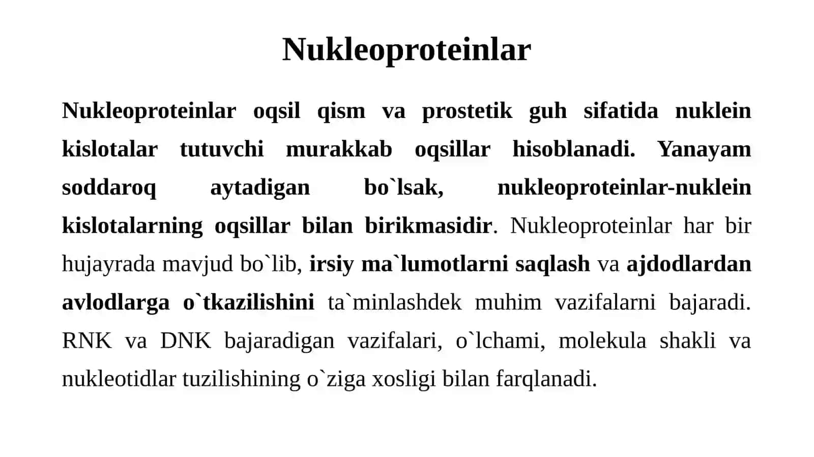 Nukleoproteinlar almashinuvi 2