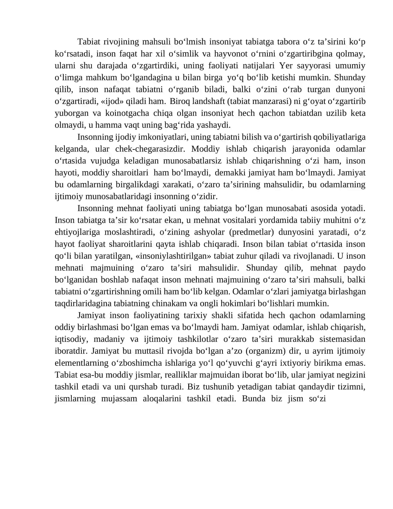 Insonning xo‘jalik faoliyati ta’sirida atrof muhit holati o‘zgarishi va uning oqibatlari 2