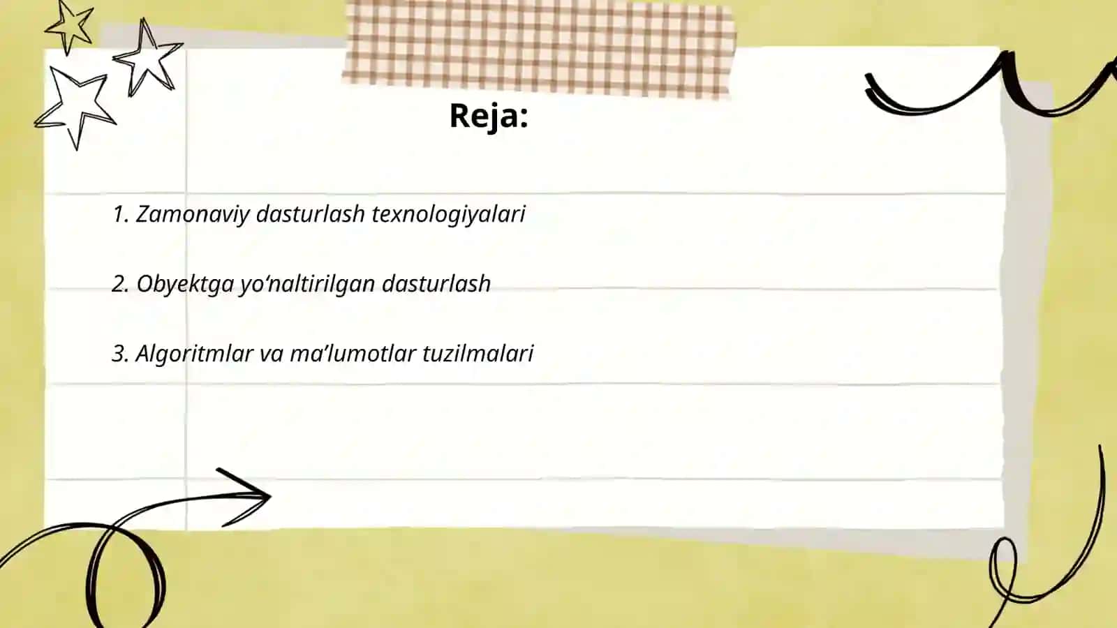Zamonaviy dasturlash tizimi. Dasturlash asoslari 2