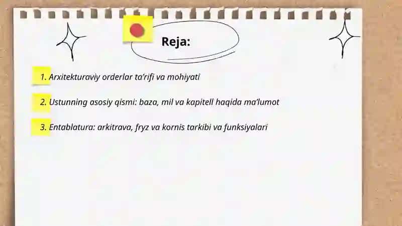 Arxitekturaviy Orderlar 2
