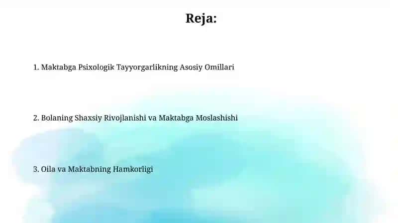 Bolalarning Maktabga Psixologik Tayyorgarligi 2