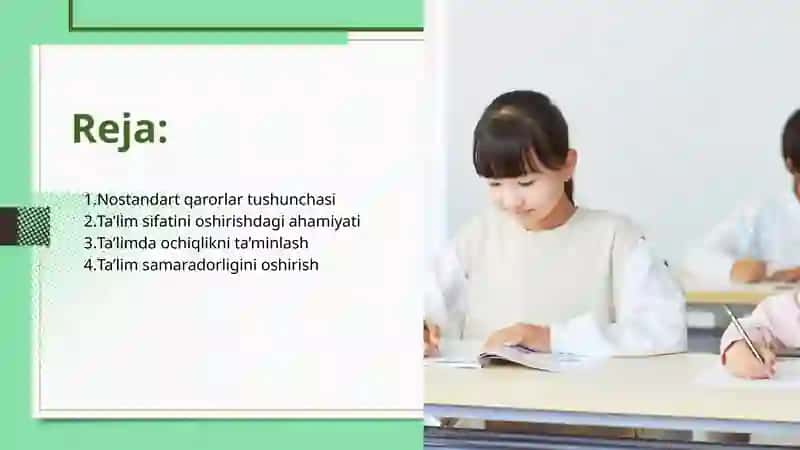 Nostandart qarorlar tushunchasi 2