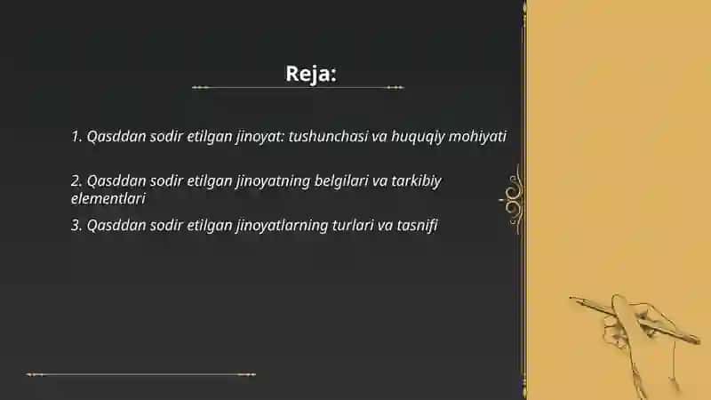 Qasddan sodir etilgan jinoyat 2