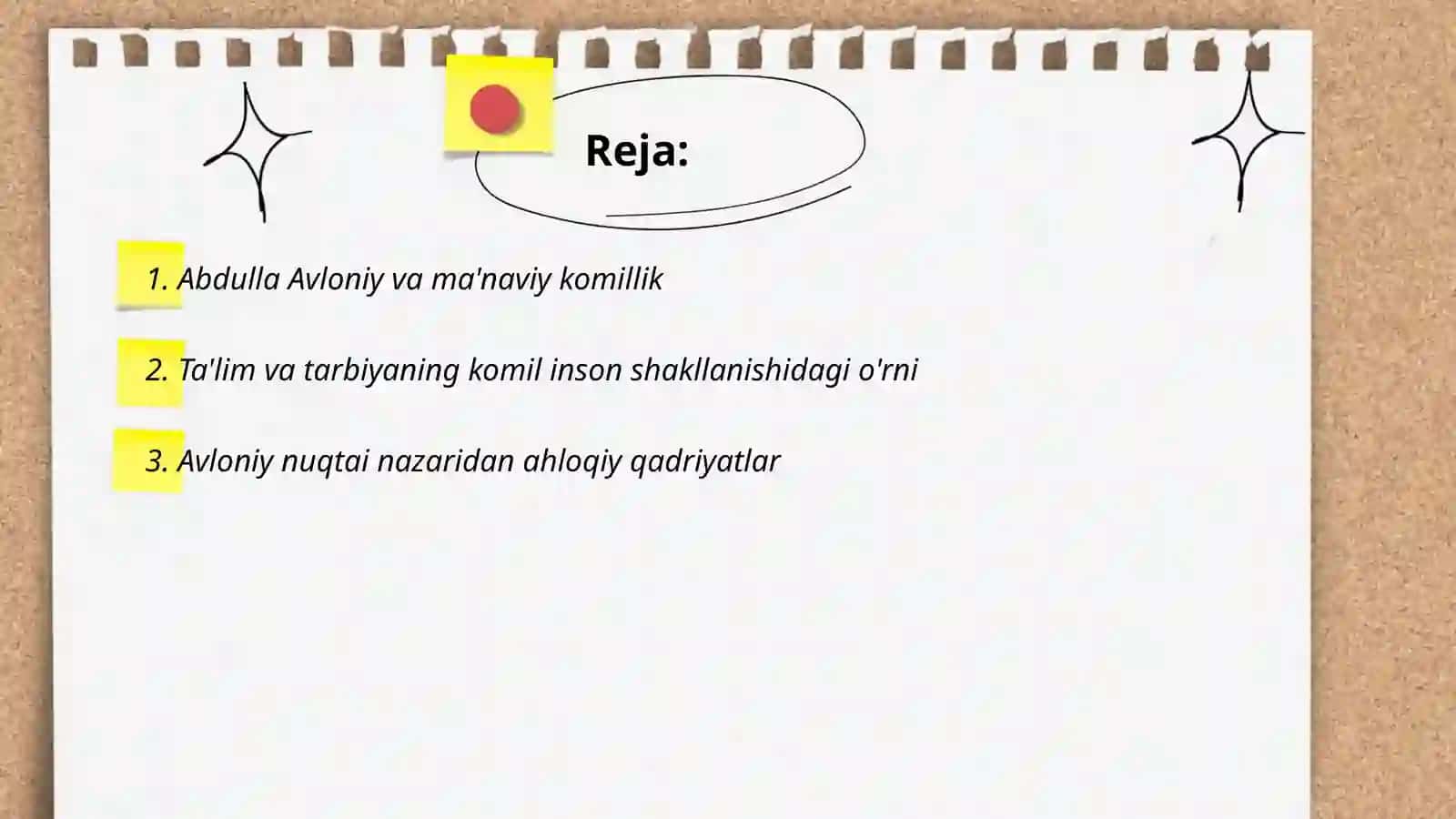 Essa Abdulla Avlonoyning komil inson haqidagi qarashlari mavzusida 2