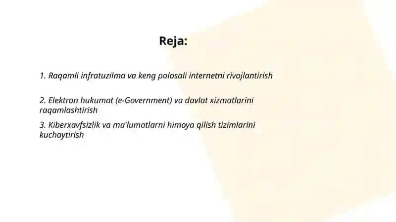 O'zbekistonda ijtimoiy-iqtisodiy sohalarni innovatsion rivojlantirish va raqamlashtirish odimlari 2