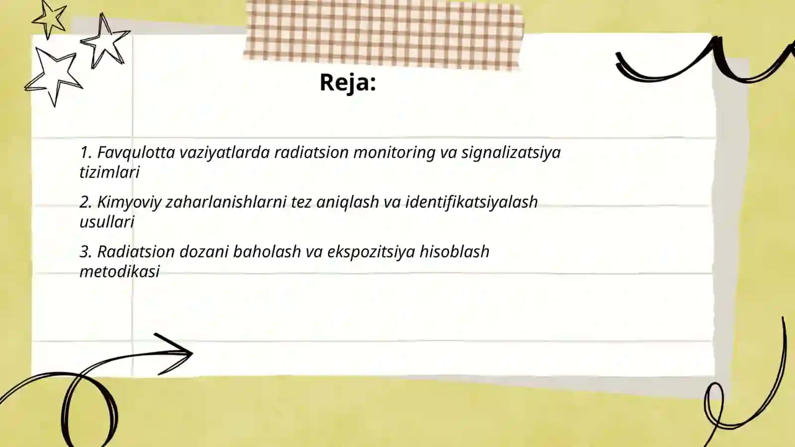 Favqulotta vaziyatlarda radiation kimyoviy vaziyatlarni baxolash 2