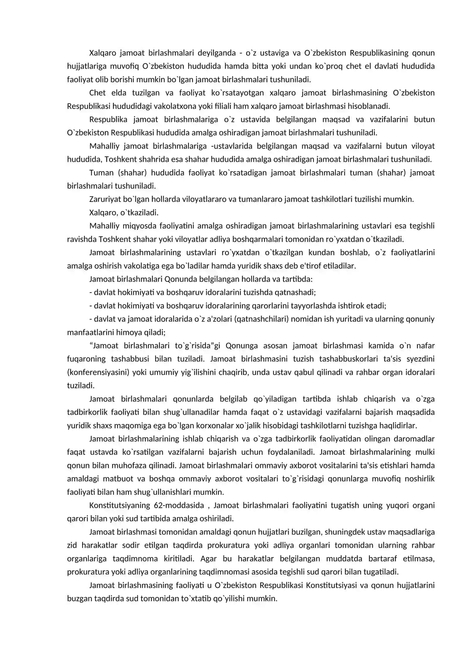 Jamoat birlashmalarning konstitusiyaviy, huquqiy maqomi 2