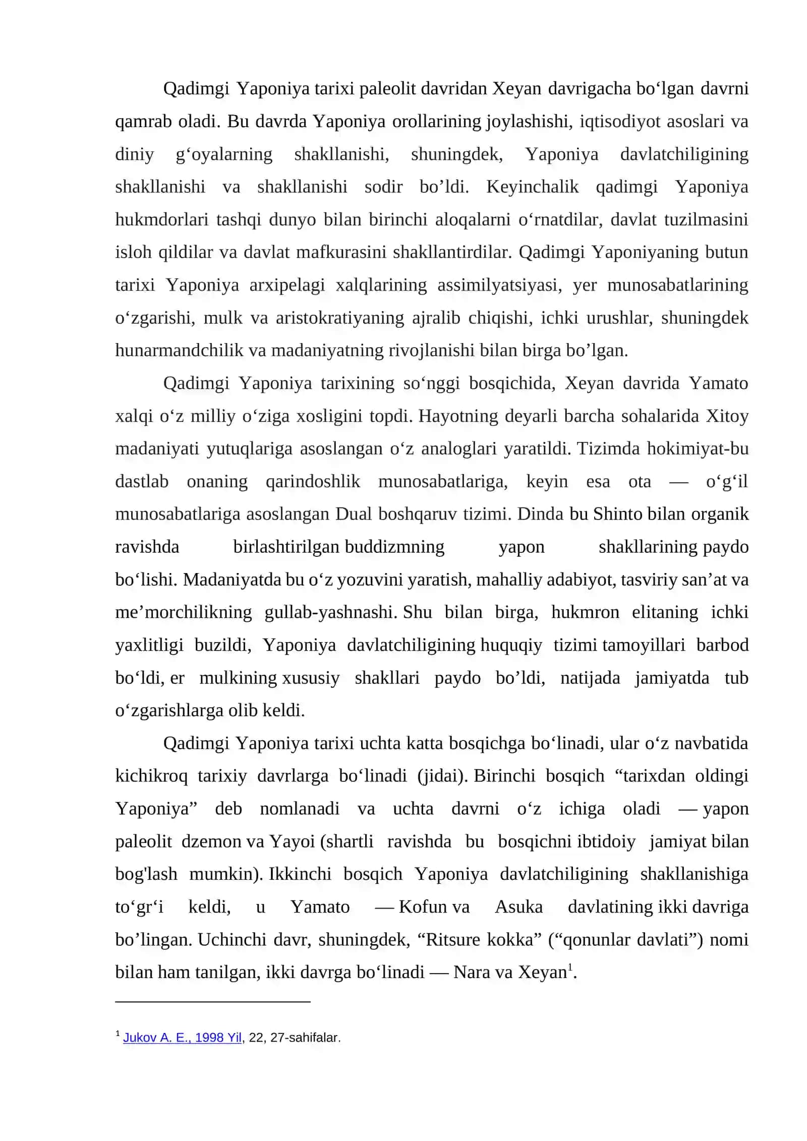 [Mavzu:Yaponiya:Nara va Xeyan davrida davlat boshqaruvi va madaniyati.] 2