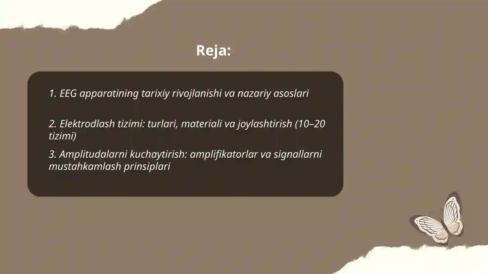 EEG apparatining tuzilishi va miyya faoliyatining tadqiqotlari 2