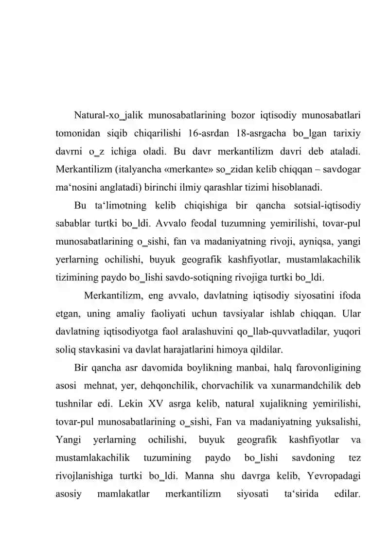 Rivojlangan Merkantelizm iqtisodiy ta’limoti 2