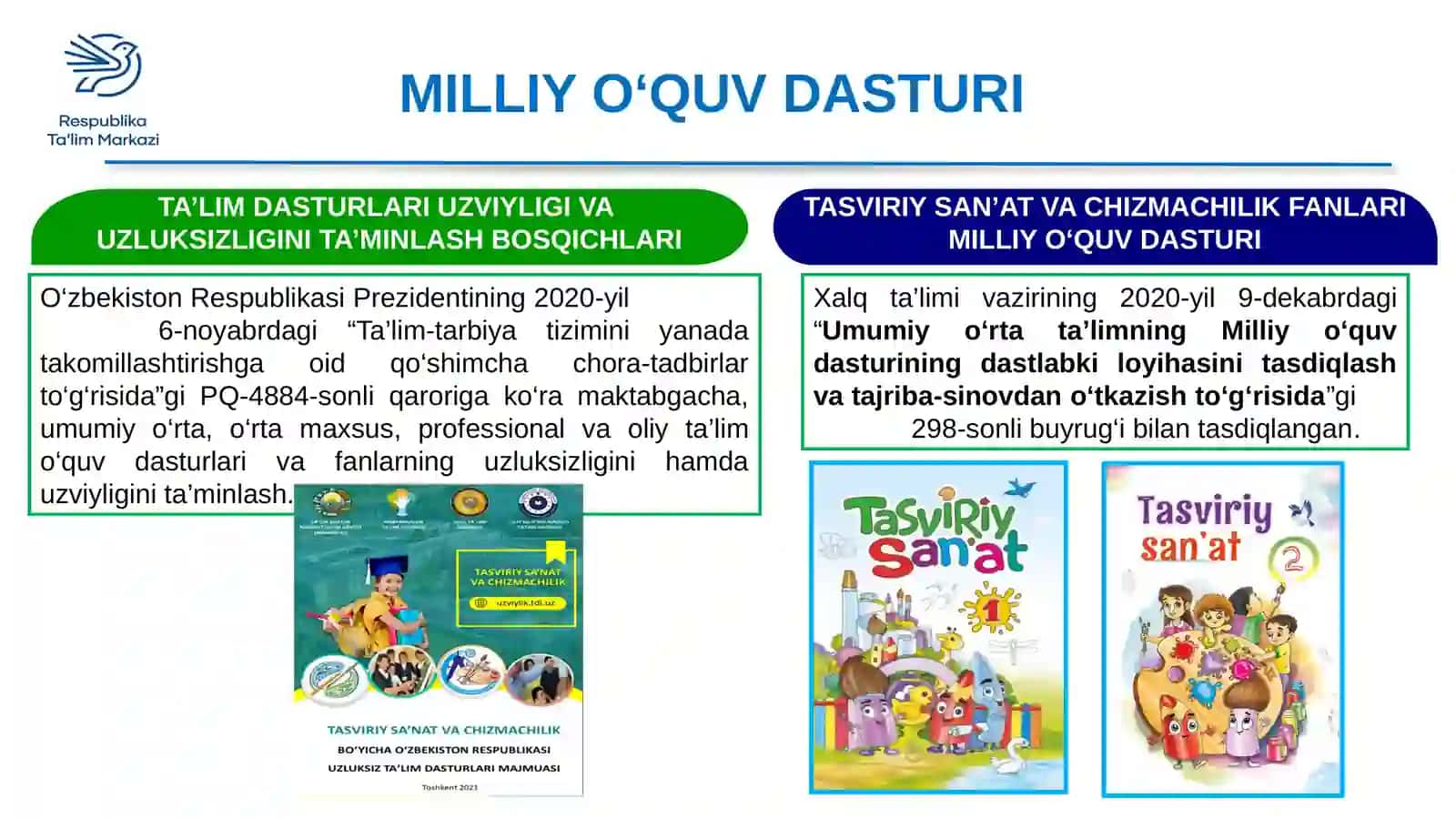 TASVIRIY SAN’AT VA CHIZMACHILIK FANLARI MILLIY O‘QUV DASTURI 2