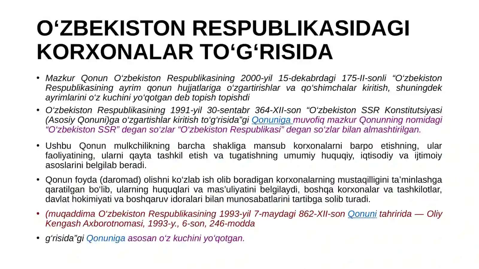KORXONALAR FAOLIYATINI DAVLAT TOMONIDAN TARTIBGA SOLISH 2
