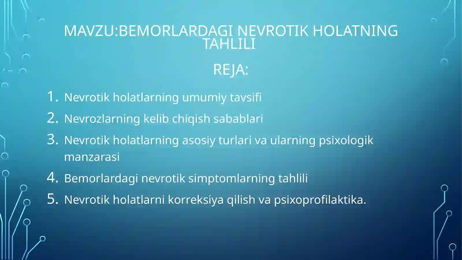 Nevrotik holatlar psixologik tahlili va korreksiya 2