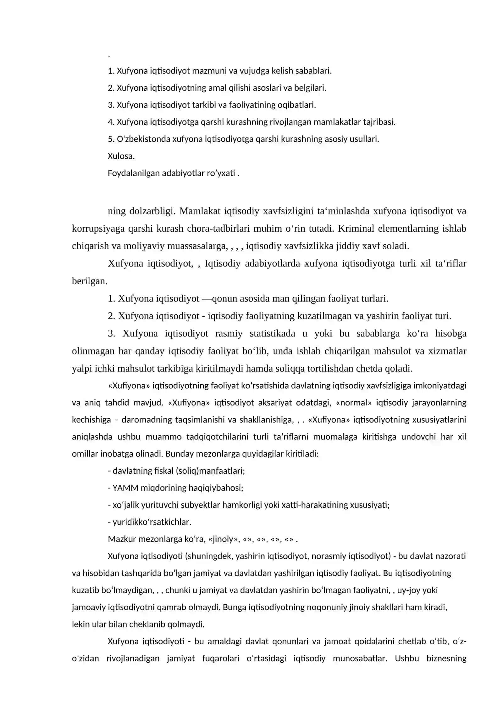 Xufyona iqtisodiyotga qarshi kurash mexanizmi 2
