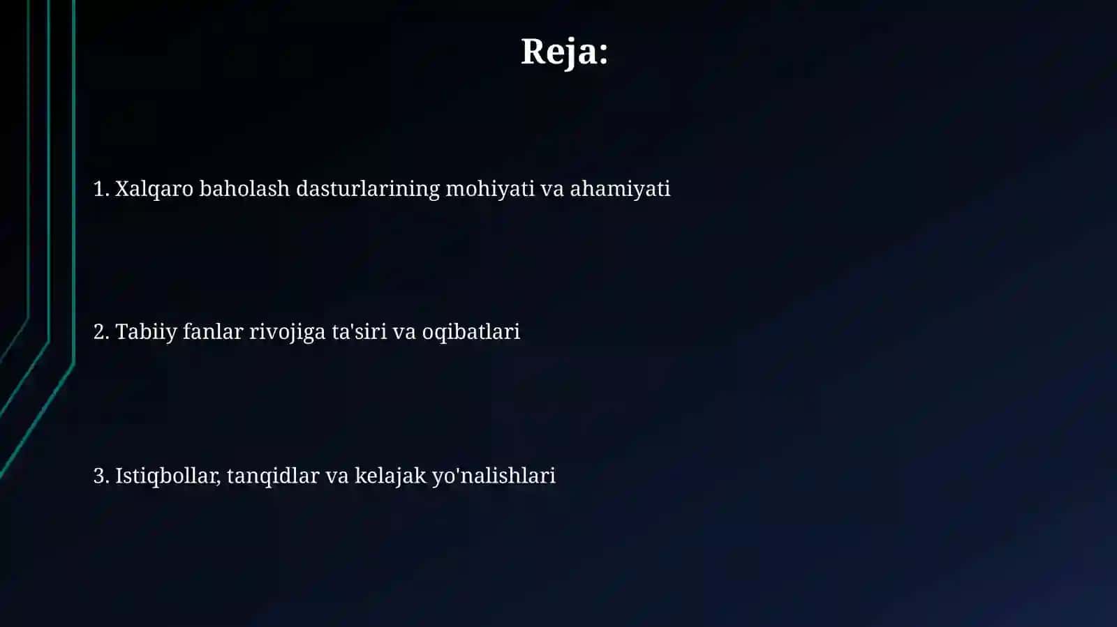 Tabiiy fanlarni rivojlantirish daxalqarobaholash dasturlarining ahamiyati 2