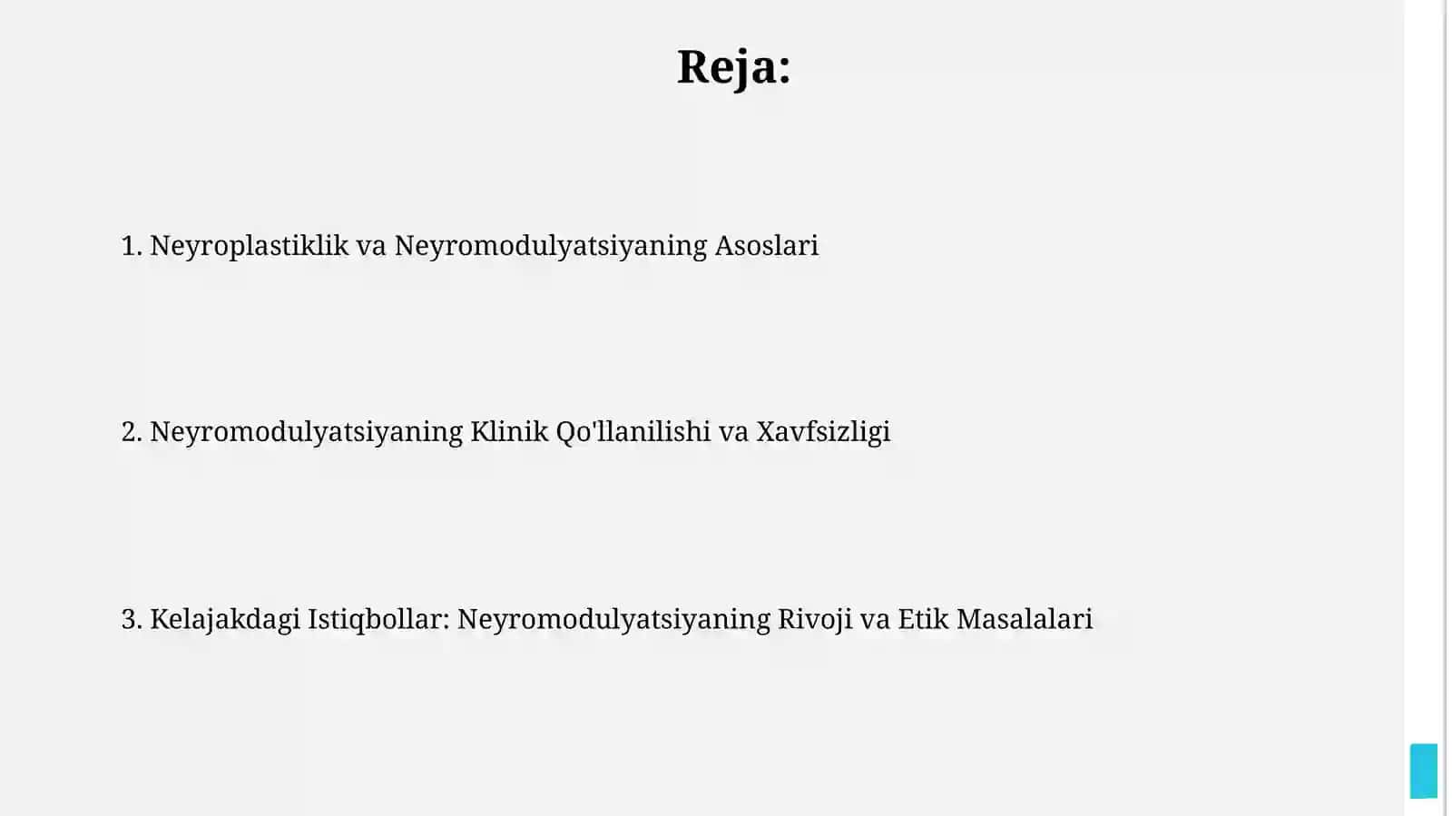 Neyroplastiklik va Neyromodulyatsiyaning Asoslari 2