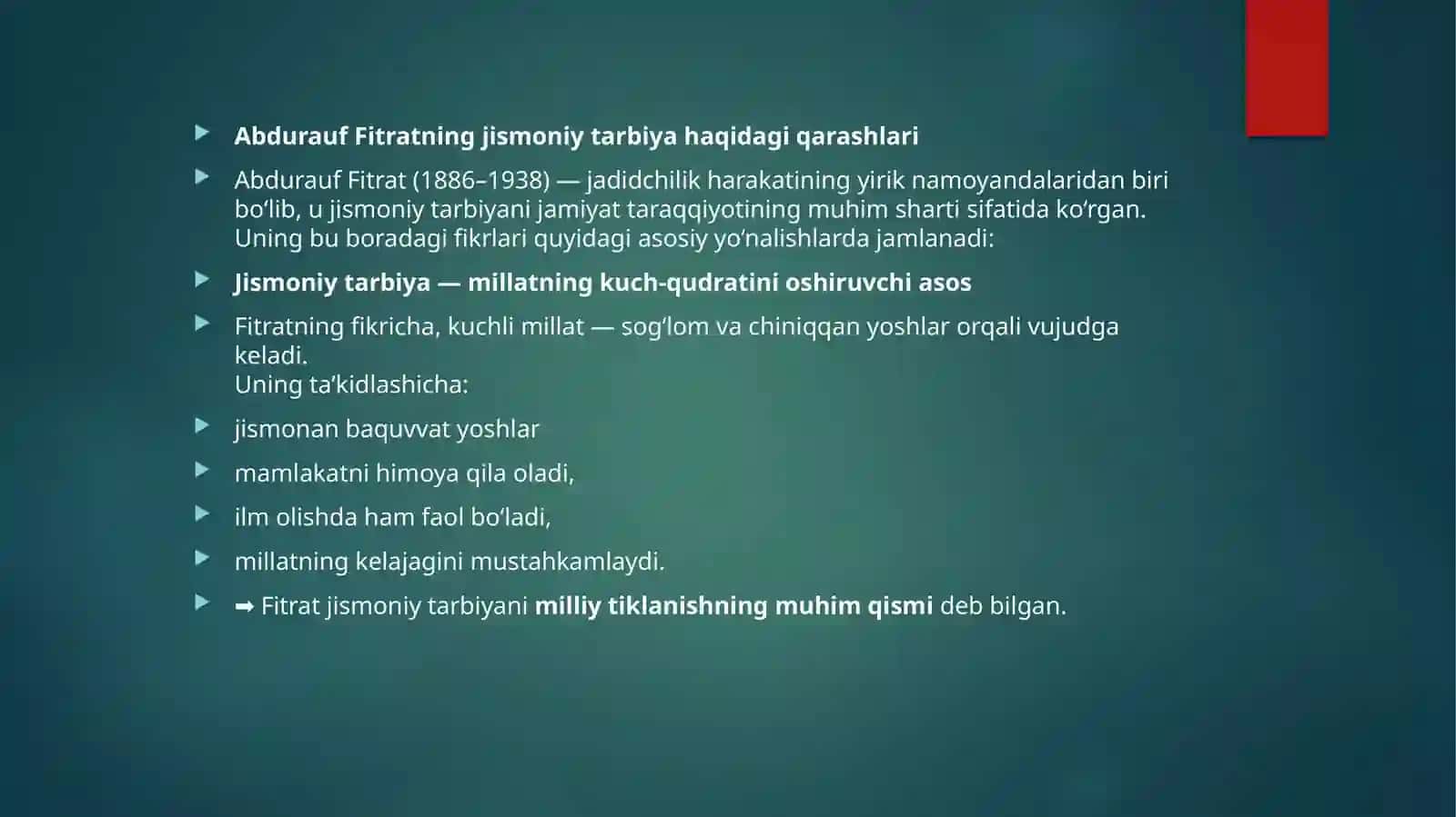 Abdurauf Fitratning jismoniy tarbiya toʻgʻrisida fikrlari 2