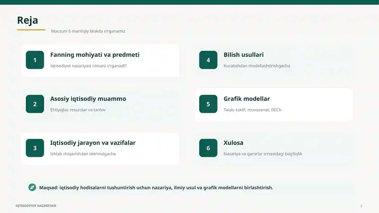 Iqtisodiyot nazariyasi fanining predmeti 2