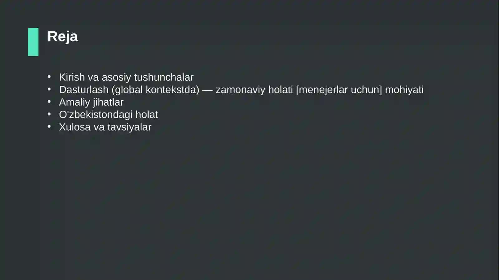Dasturlash (global kontekstda) — zamonaviy holati [menejerlar uchun] 2