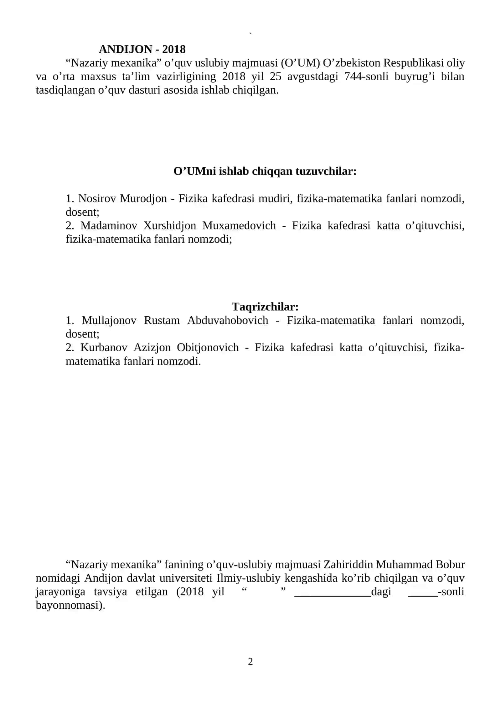 Nazariy mexanika 2