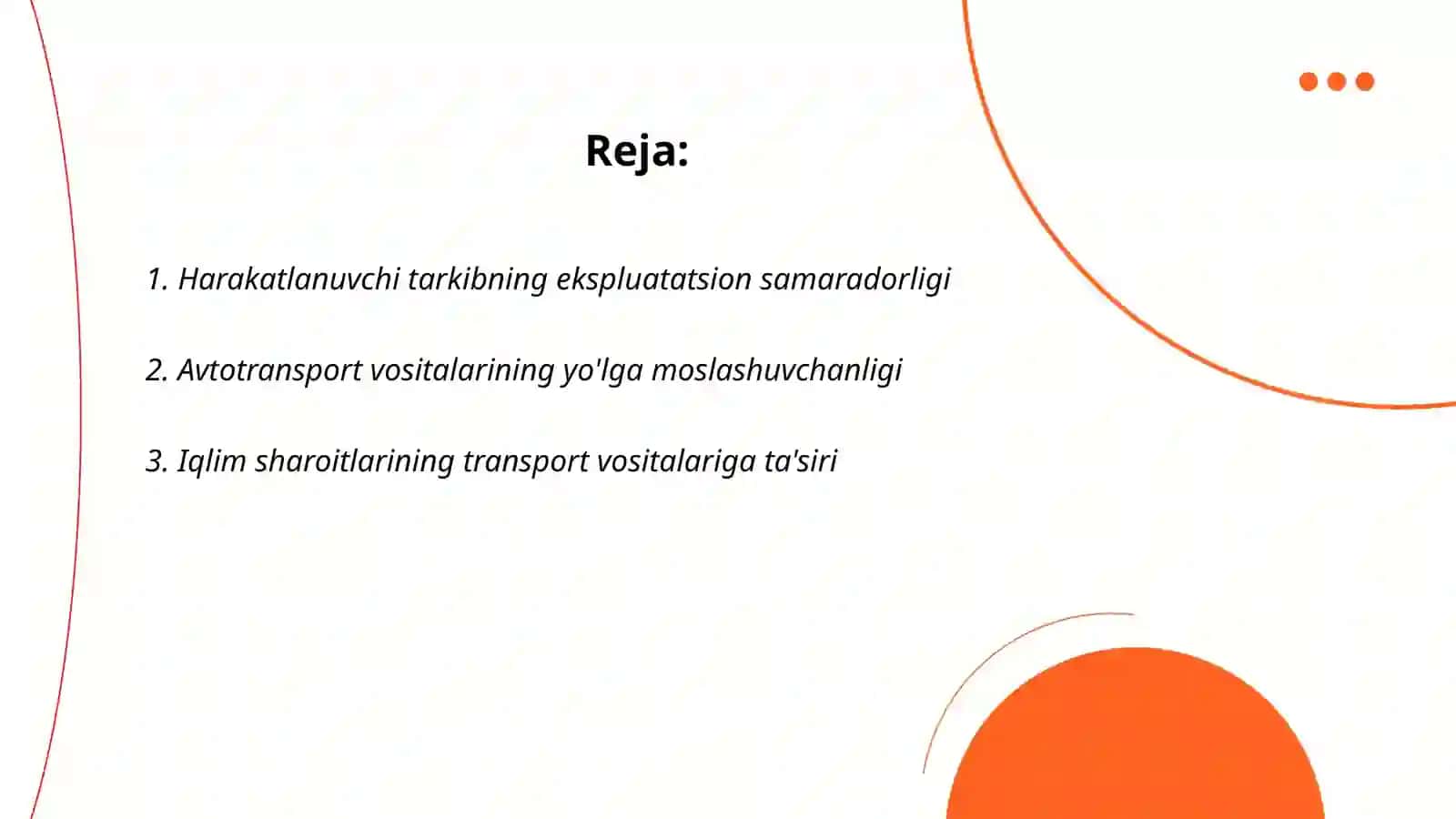 Harakatlanuvchi tarkibning ekspluatatsion xususiyatlari 2
