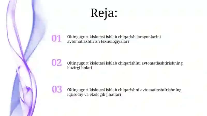 Oltingugurt kislotasi ishlab chiqarish avtomatlashtirish texnologiyalari 2