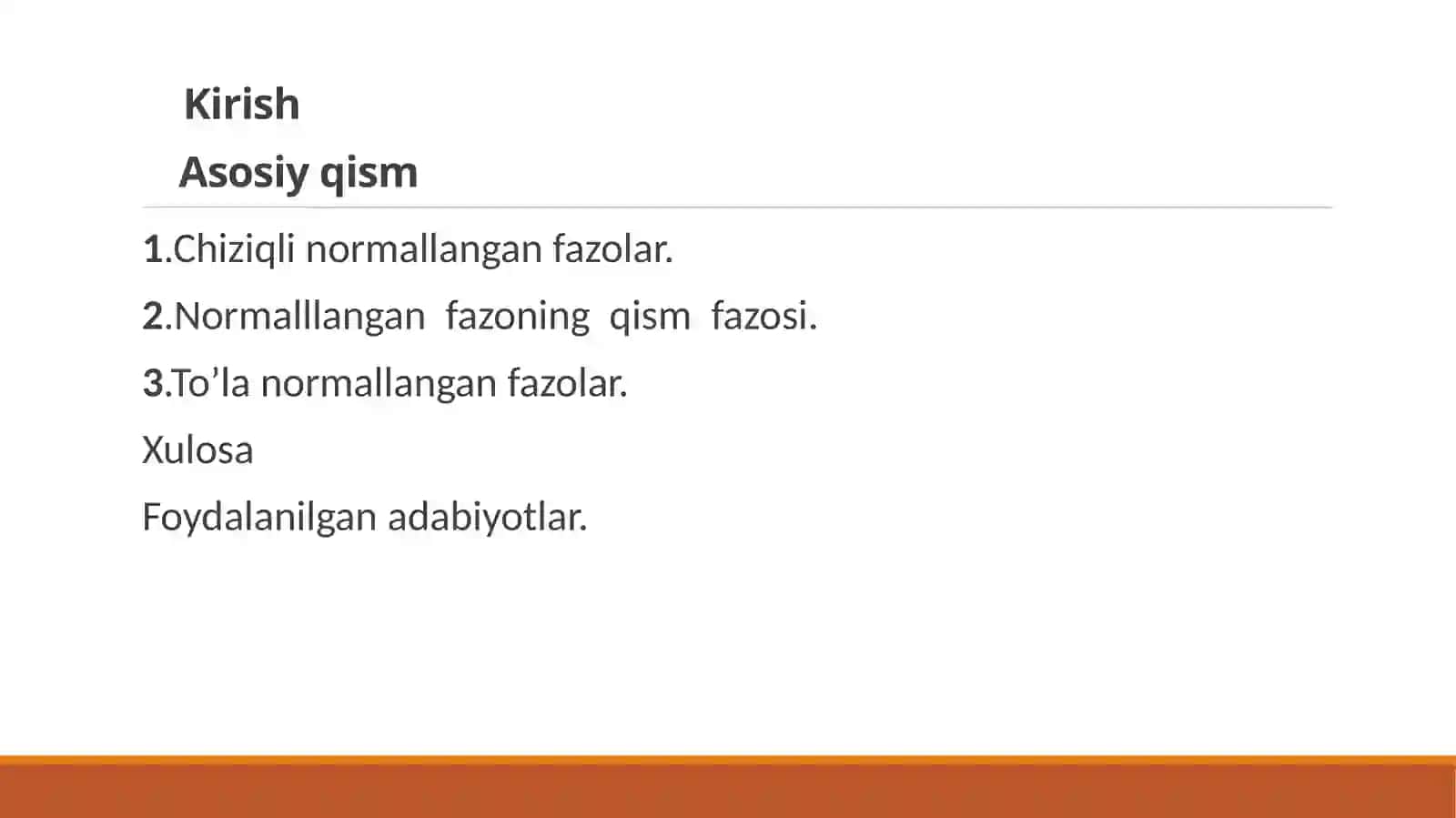Chiziqli Normallangan Fazolar 2