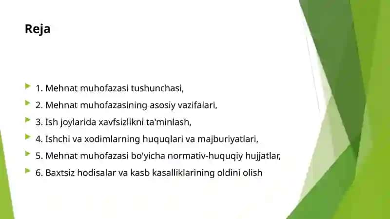 Mehnat muhofaza qilish 2