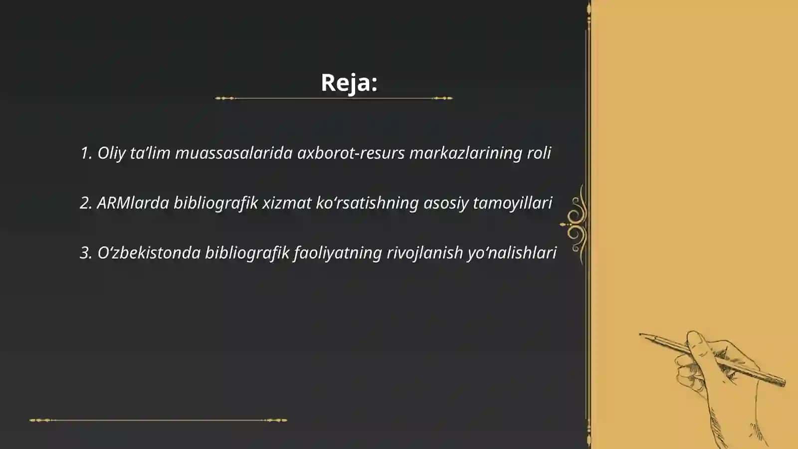 Oliy talim ARM o'rni 2
