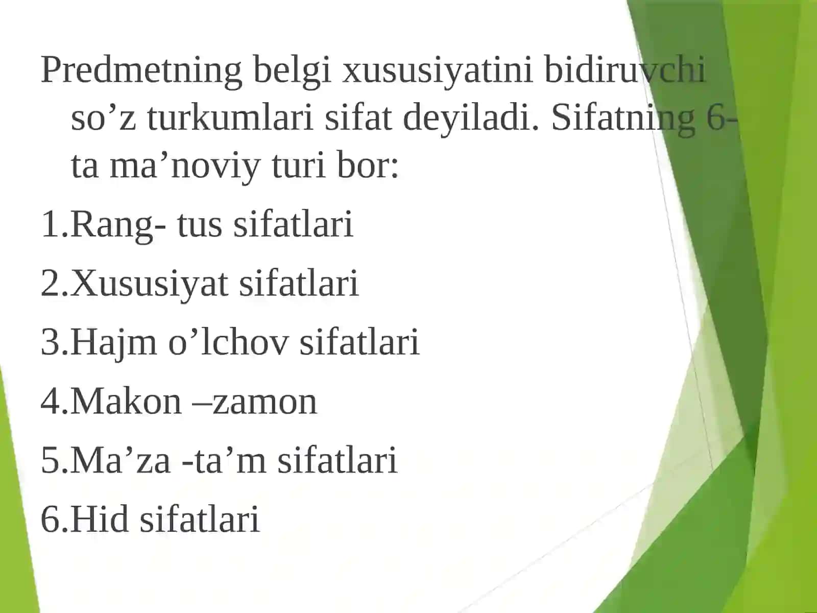 Sifat va uning uslubiyati 2