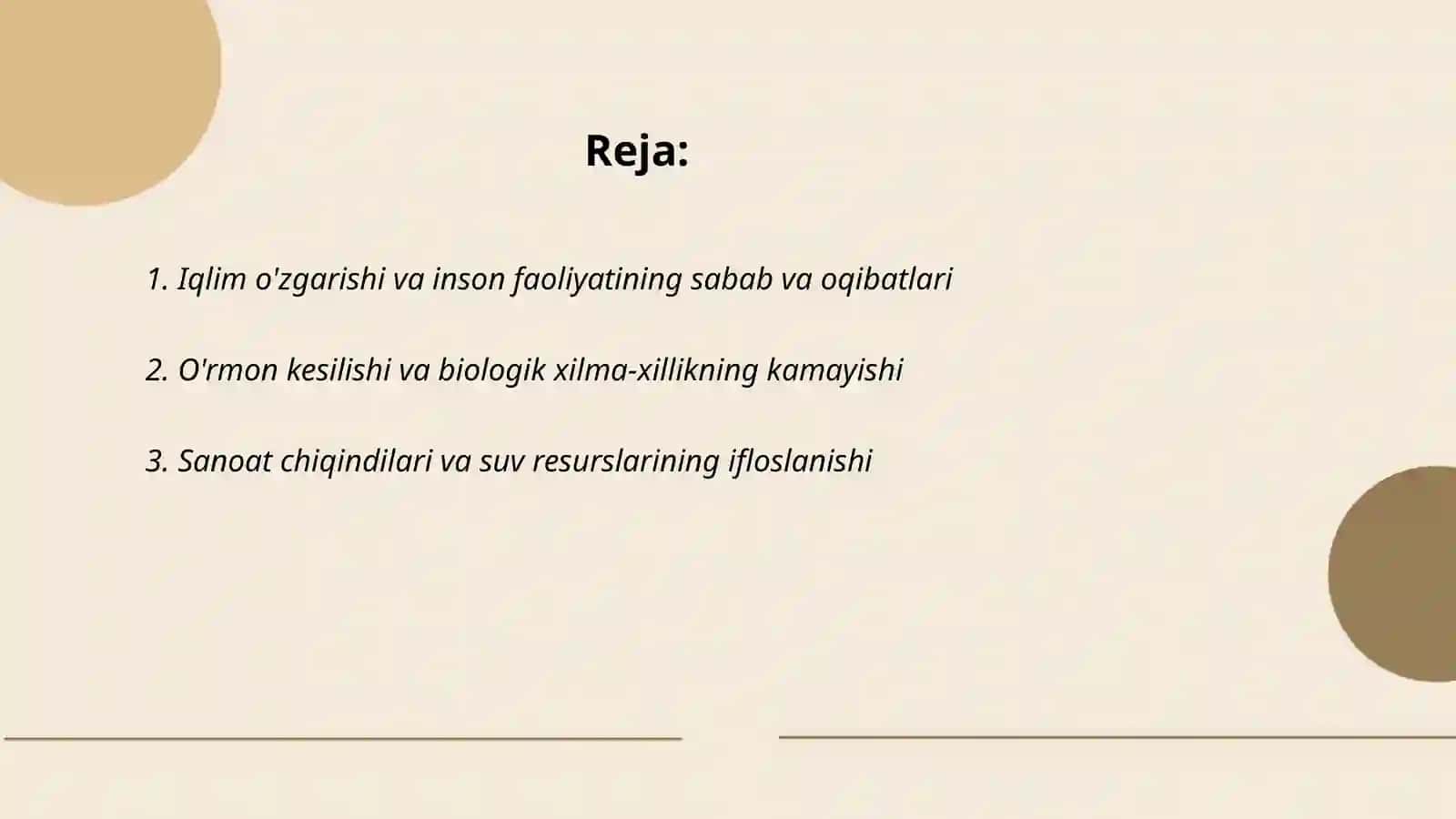 Inson faoliyati va tabiatga ta'siri va tabiatni javobi 2