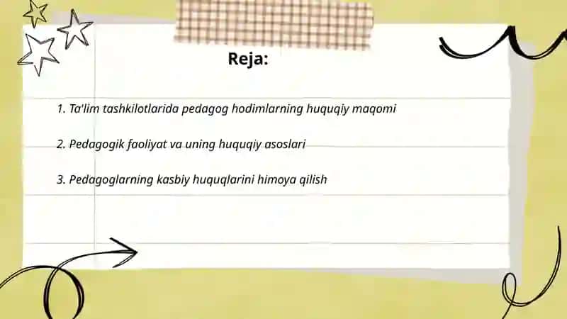 Ta'lim tashkilotlari pedagog hodimlarning huquqiy maqomi 2