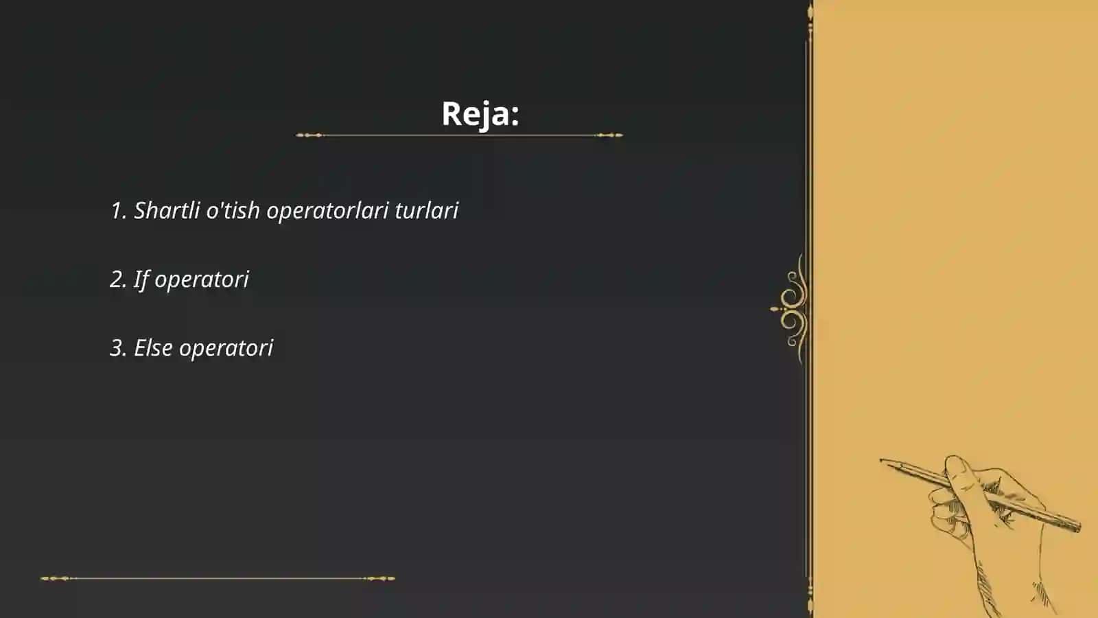 Shartli oʻtish operatorlari 2