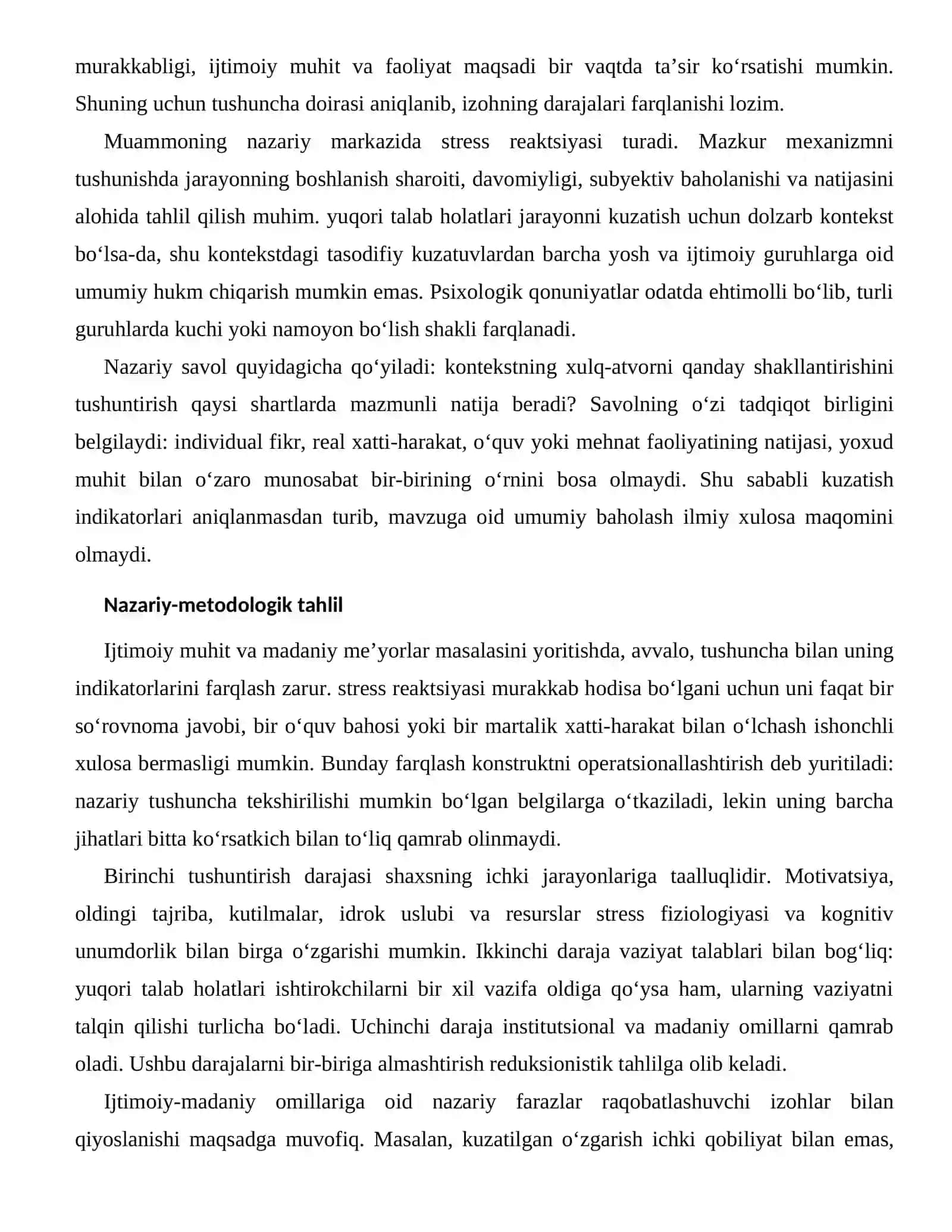 STRESS FIZIOLOGIYASI VA KOGNITIV UNUMDORLIKNING IJTIMOIY-MADANIY OMILLARI 2