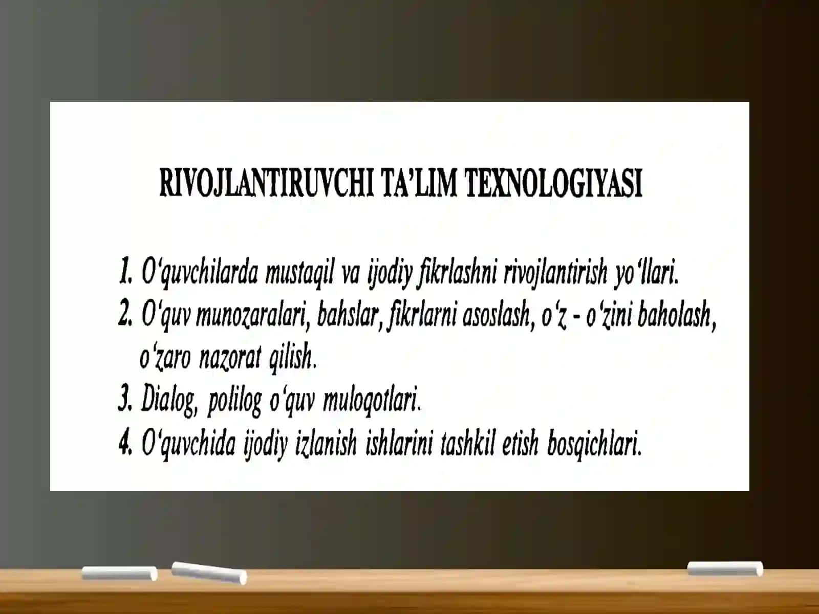 RIVOJLANTIRUVCHI TA’LIM TEXNOLOGIYALARI 2