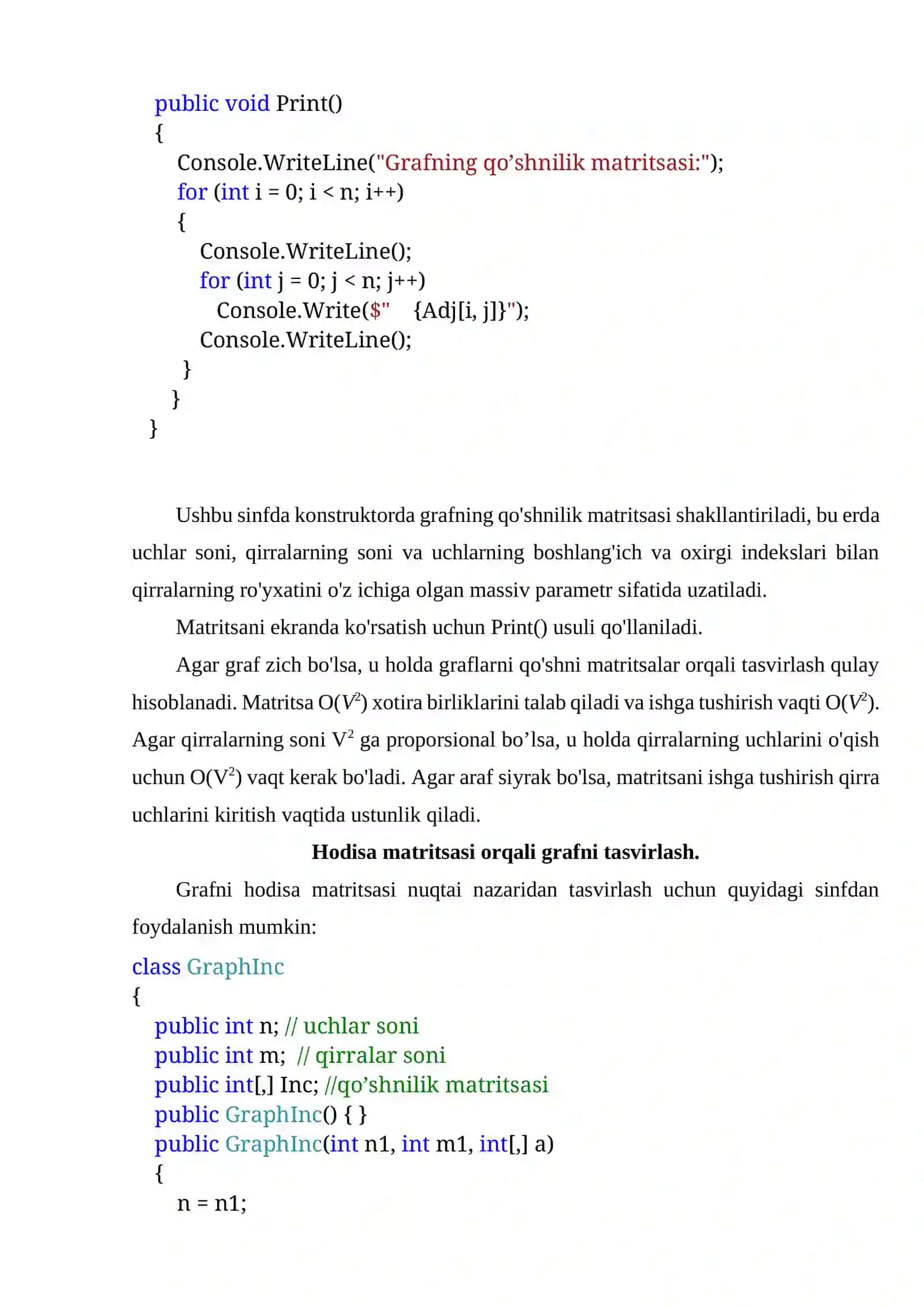 Graflarni kompyuterda tasvirlash 2