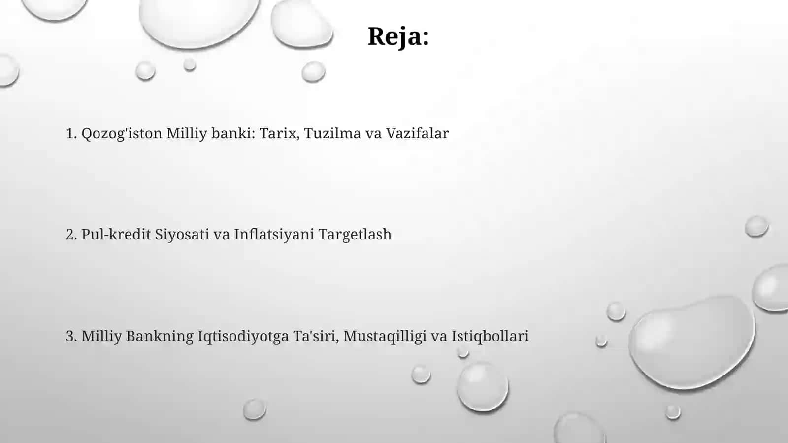 Qozog'istonning pul-kredit siyosatini amalga oshiruvchi organ va uning iqtisodiyotida tutgan oʻrni 2