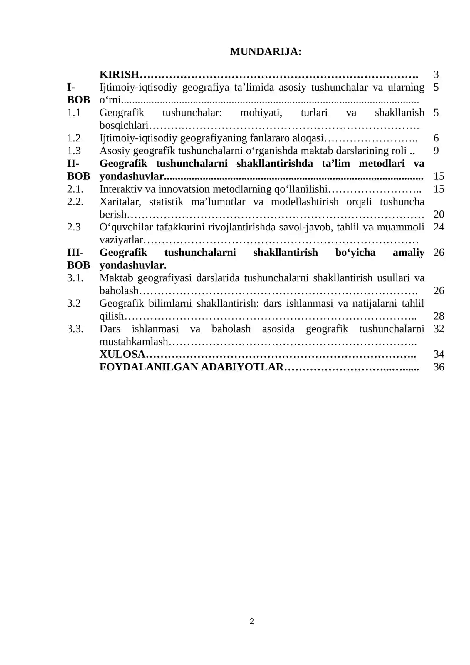 Ijtimoiy-iqtisodiy geografiya kurslarini o’qitishda asosiy geografik tushunchalarni shakllantirish 2