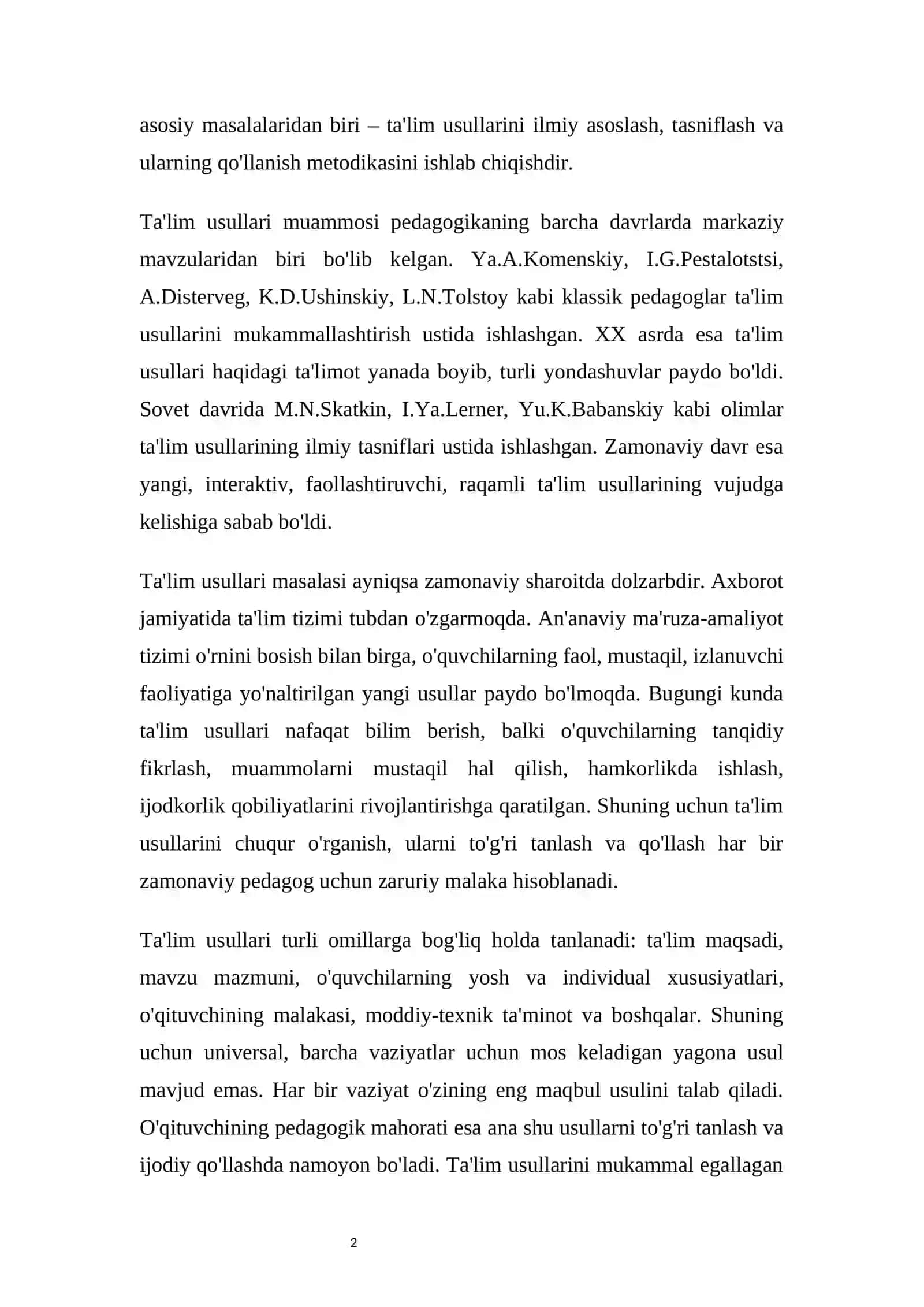 Ta'limning umumiy usullari 2