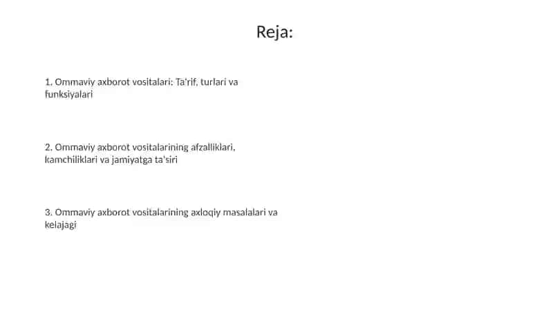 Ommaviy axborot vositalari va turlari 2