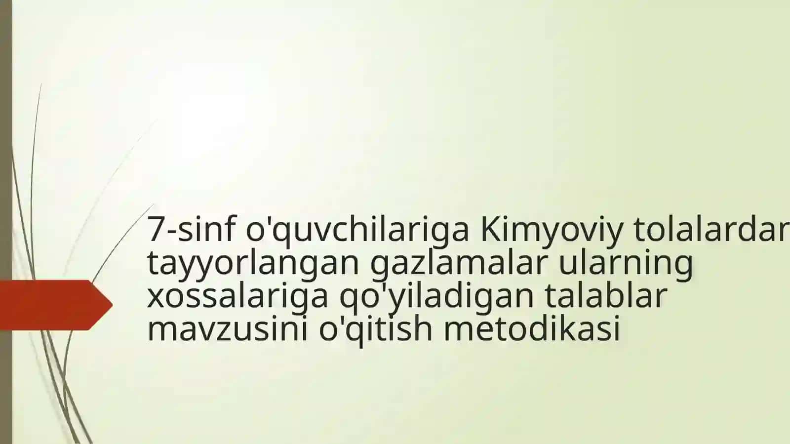 Kimyoviy tolalar tayyorlash metodikasi 2