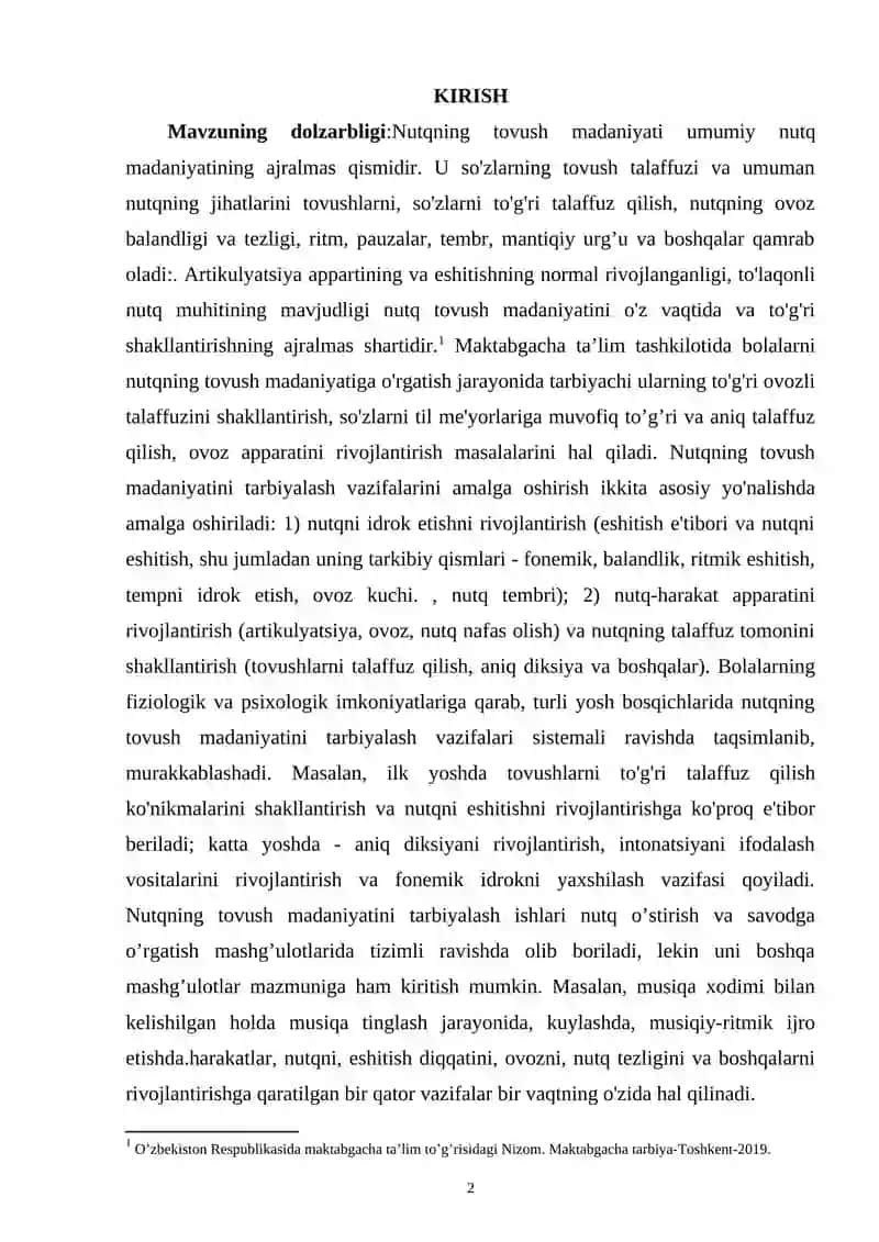 BOLALARNI TO'G'RI TALAFFUZGA O'RGATISHNING MAZMUNI VA MOHIYATI 2