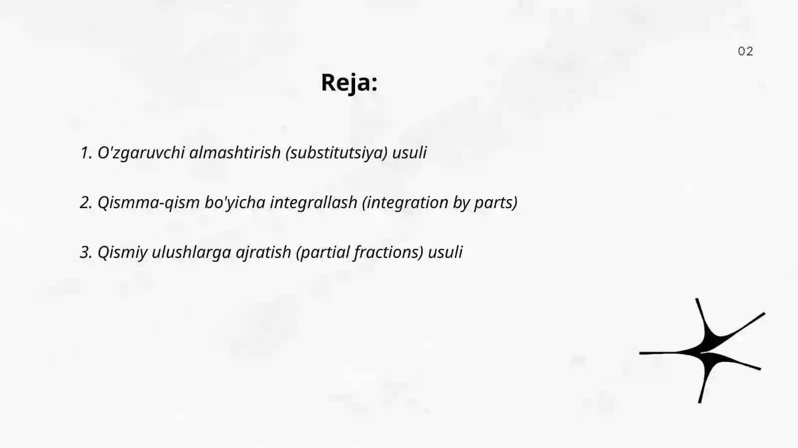 Integrallash usullari 2